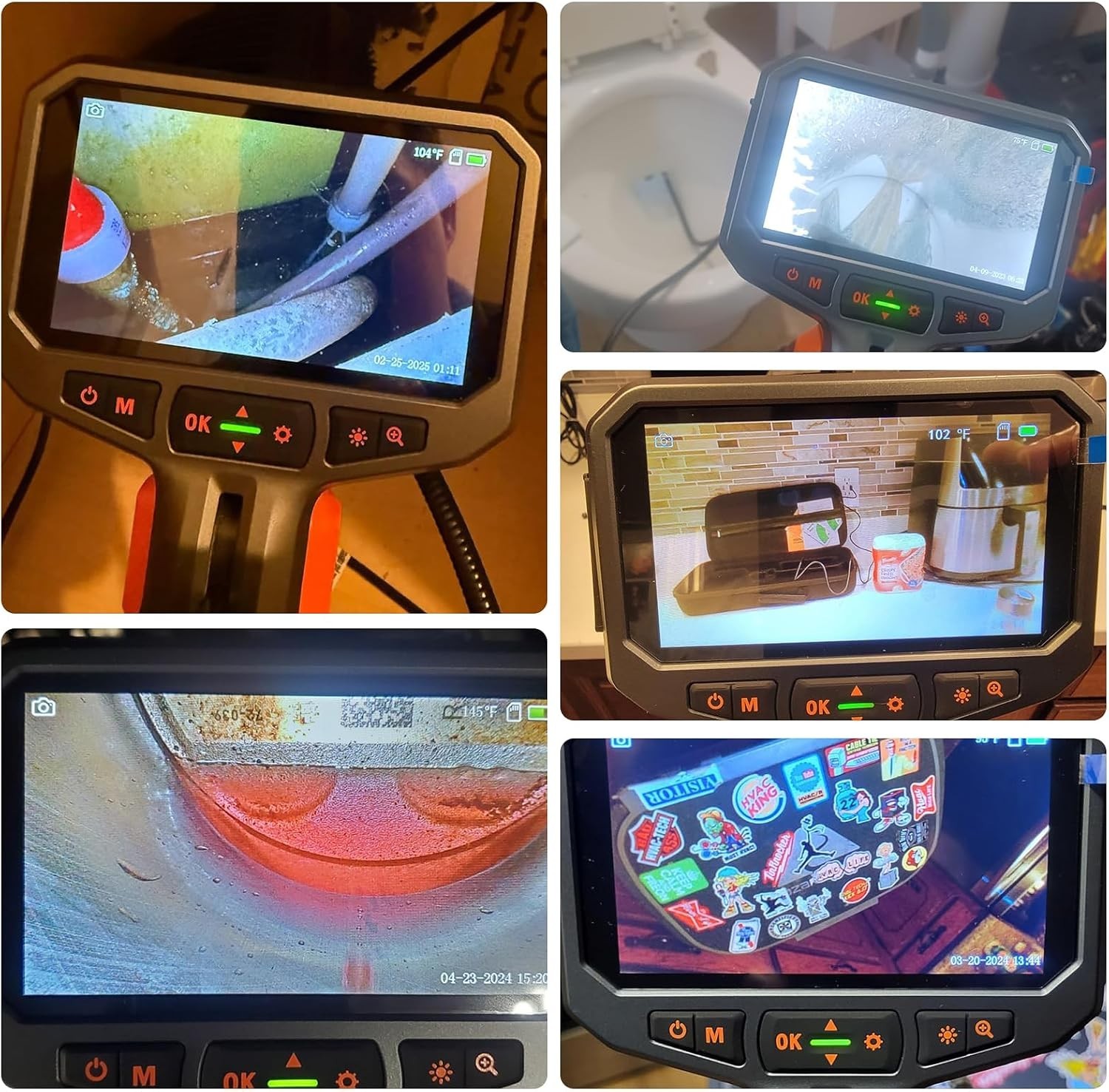 2.0MP Articulating Borescope for Automotive & HVAC Inspections – Waterproof