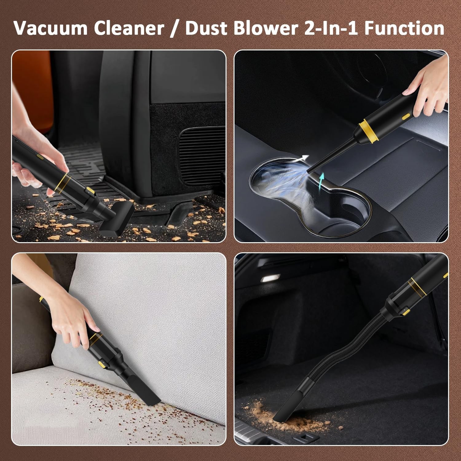 CROS 4-in-1 Mini Cordless Vacuum Cleaner, 21kPa Powerful Suction, Portable Ha…
