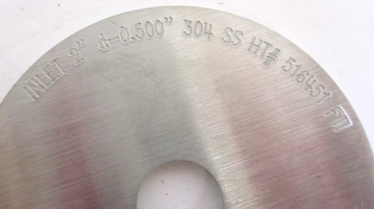 UNBRANDED, 2″ 304SS ORIFICE PLATES, 2.435″ x 0.125″ x 0.500″, LOT OF 13, SURPLUS
