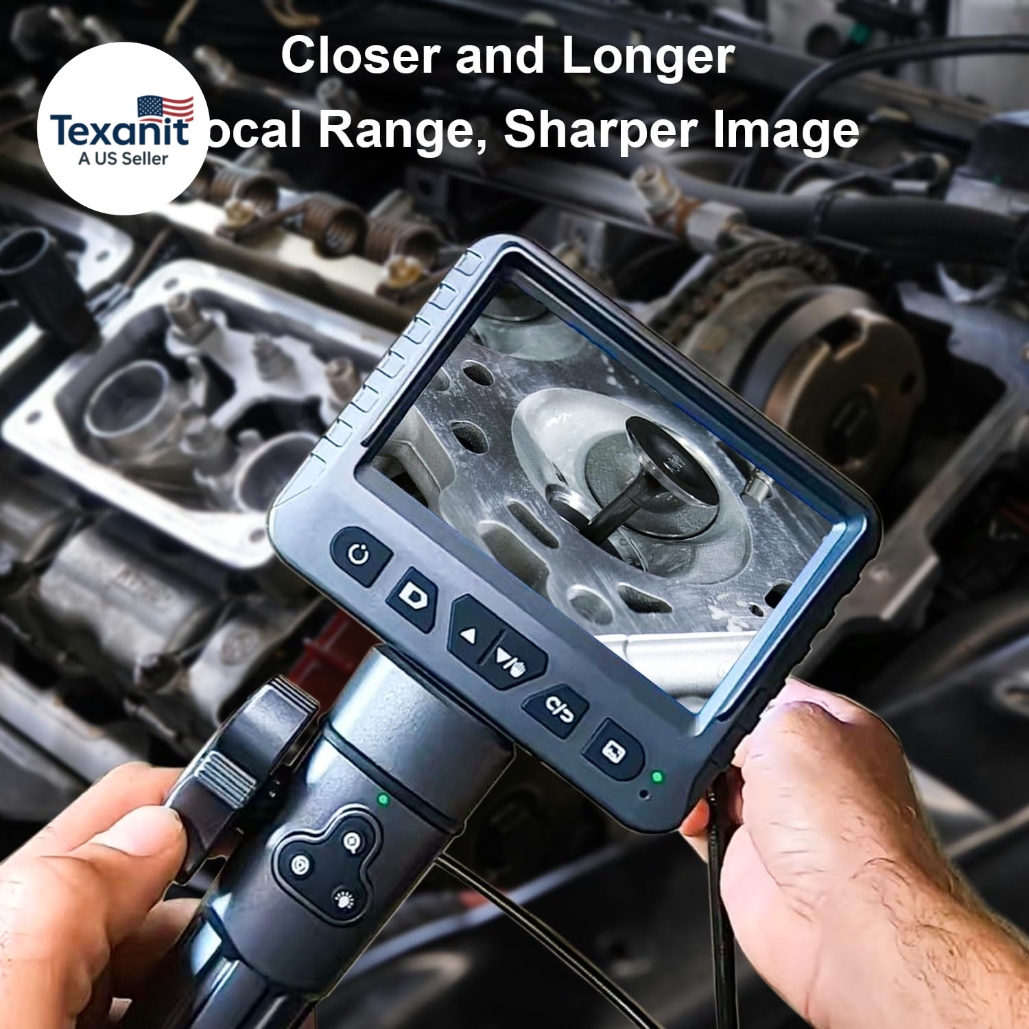 Two-Way Articulating Borescope with Light, Video Industrial Endoscope Inspection