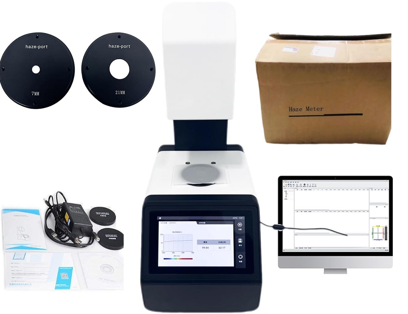 Digital Color Haze Meter Light Transmittance Haze Meter for Film Plastic Glass