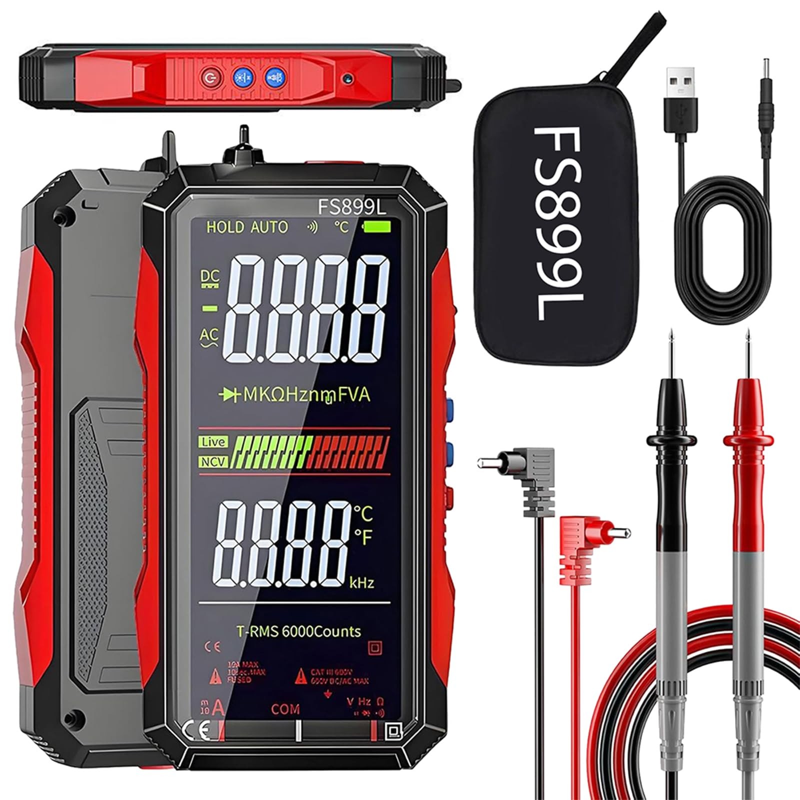 USB Rechargeable Digital Multimeter 2026 Upgraded Fs899l Multimeter FS899L
