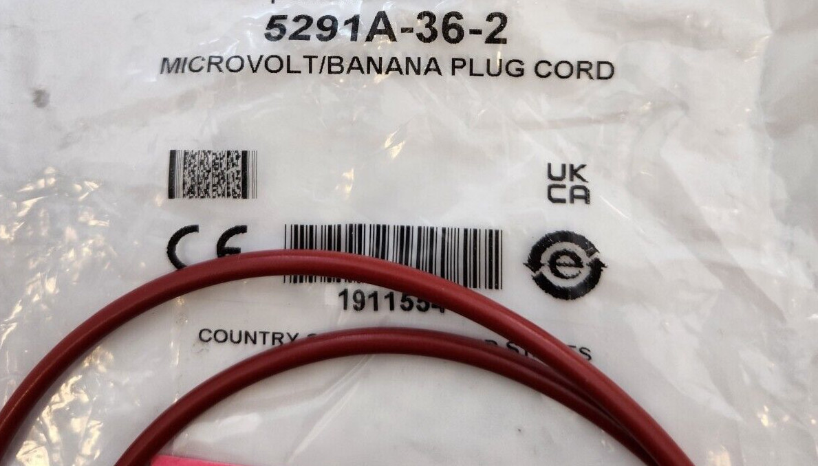 Pomona 5291A-36-2 MICROVOLT Banana Plug Patch Cord, Red, 36 In. USED, PRISTINE !