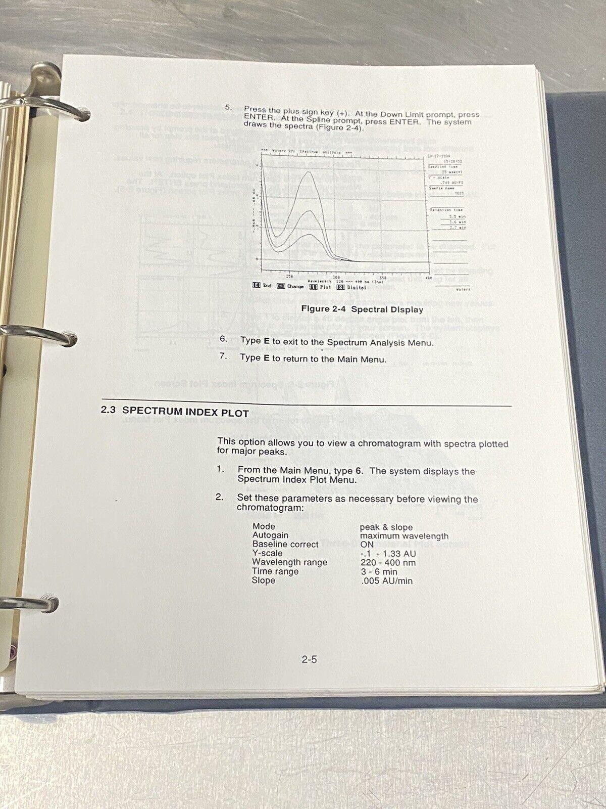 Waters 991 Photodiode Array Detector – Users Guide / Instruction Book / Manuals
