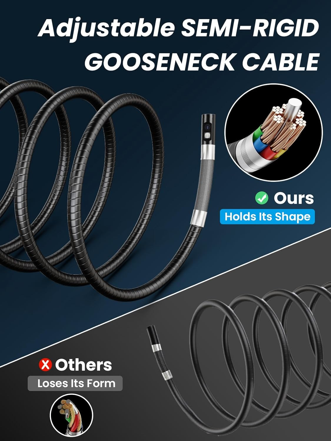 Acoath Two-Way Articulating Borescope, Endoscope Camera with Light, Dual-Lens 10