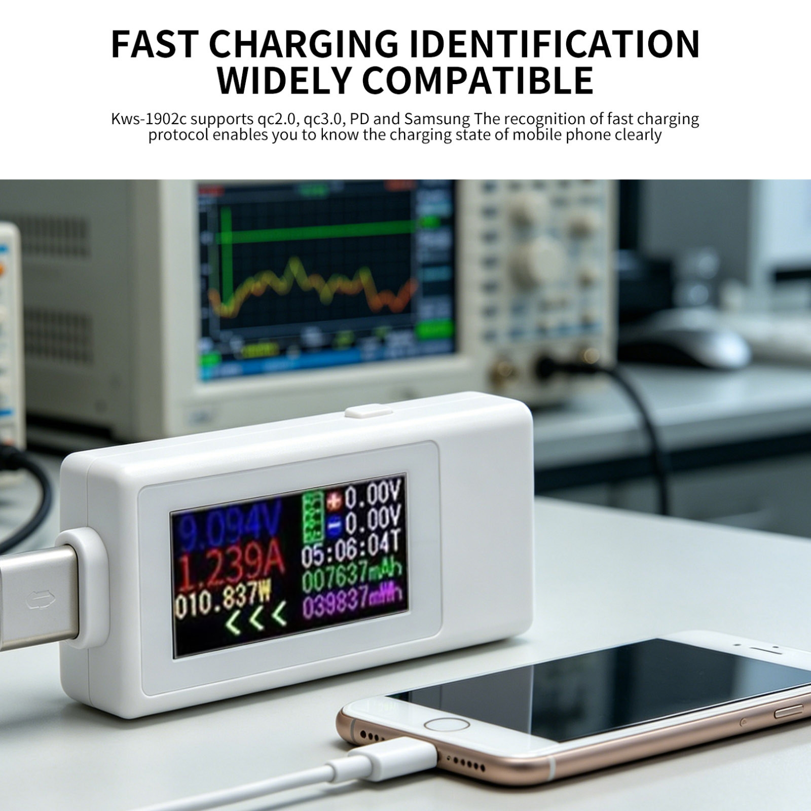 10in1 Type C Bi-directional Tester DC Voltage Current Capacity Meter Multimeter