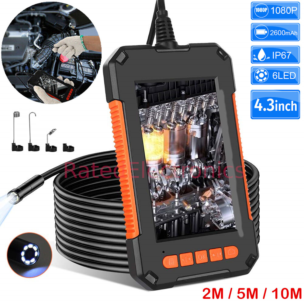 Precise Industrial Endoscope HD Camera 1080P 4.3″ Screen Borescope Inspection US
