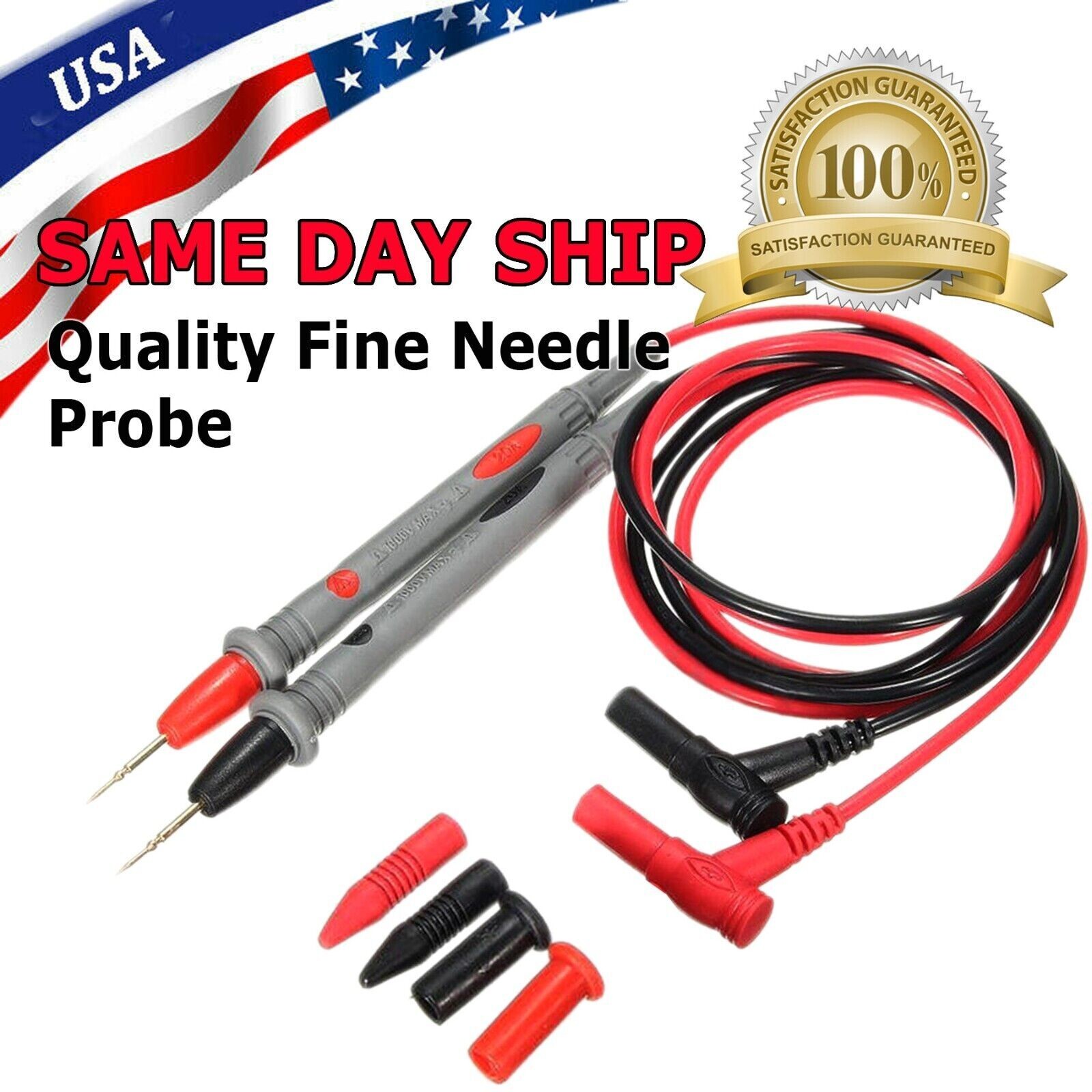 Multimeter Test Leads for Fluke Meter Gold Plated Electrical Probes 1000V 20A
