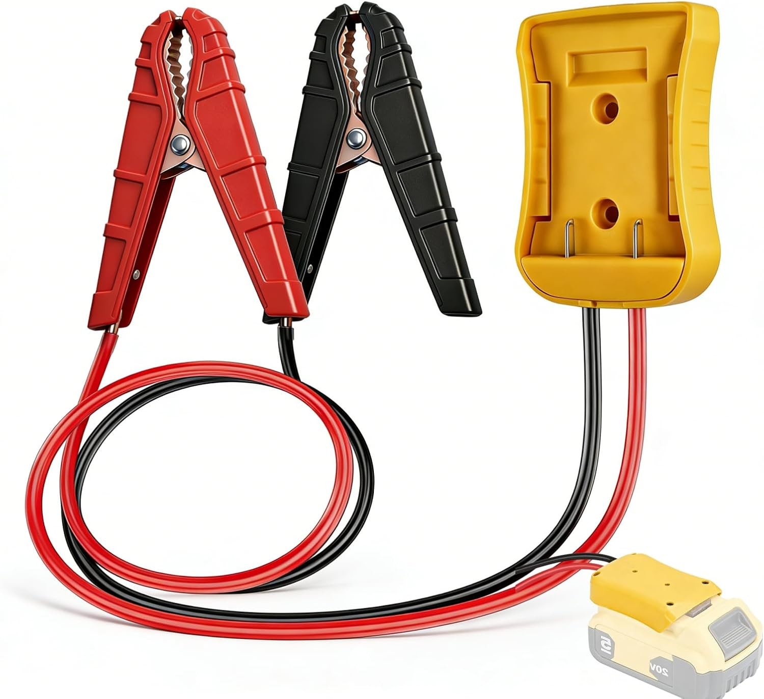 Jumper Cable Clamp with Adapter, Compatible with De. Walt 20V Battery Jump Start