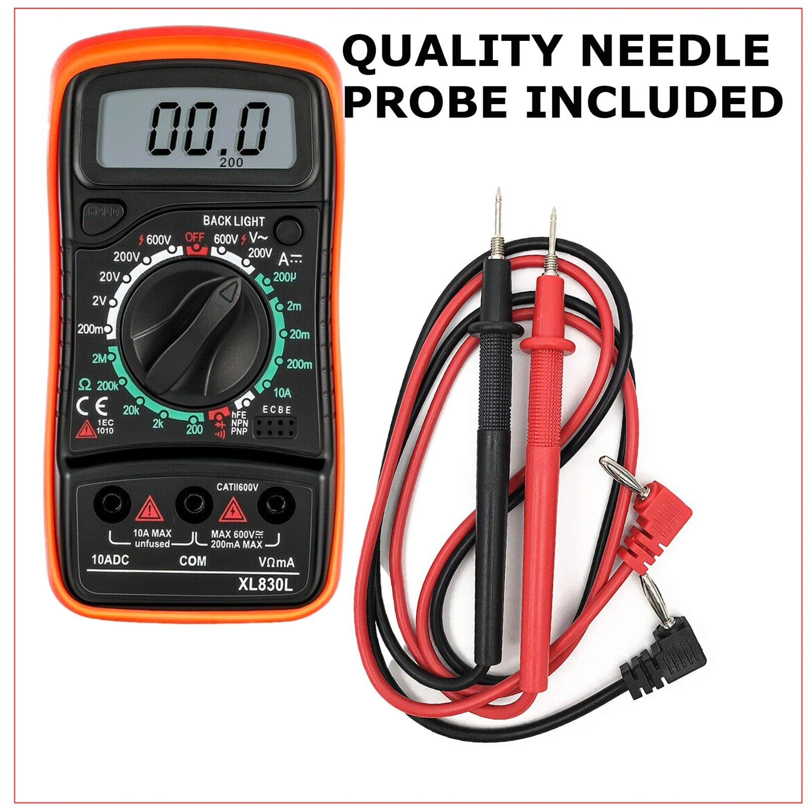 Digital Multimeter Voltmeter XL830L AC DC Ammeter Ohmmeter Volt Meter Tester Ohm