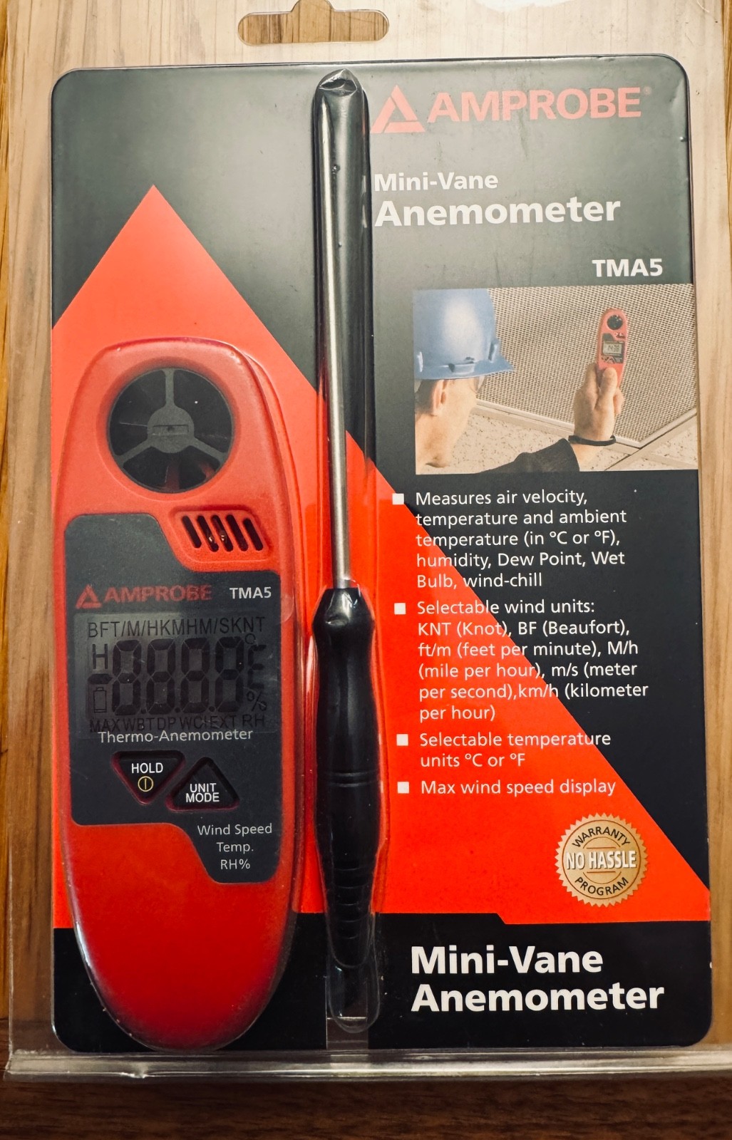 Amprobe TMA5 Mini Vane Anemometer. Pocket size, compact design