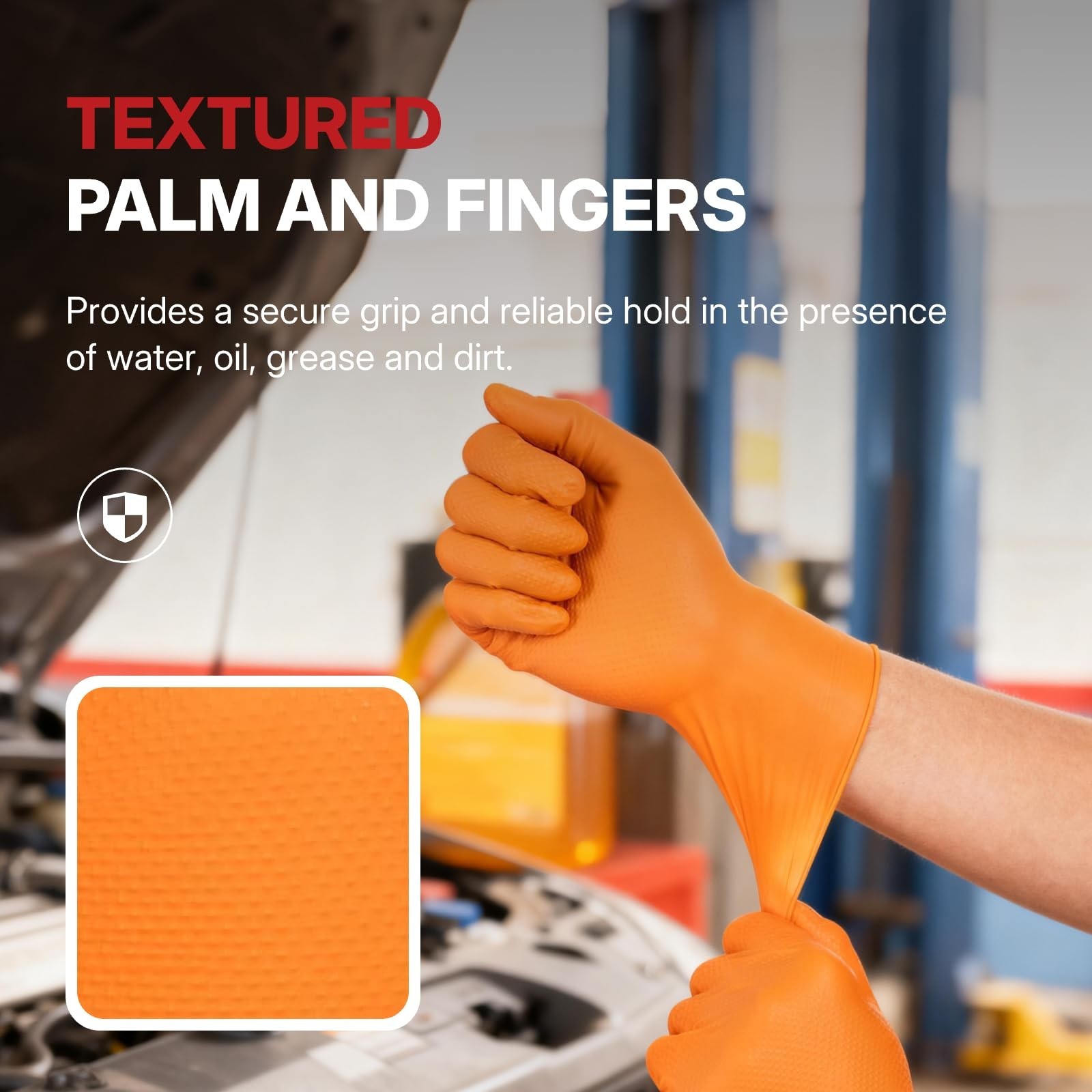 NORTHSKY Olympia Disposable Nitrile Gloves, 6 mil, Diamond, Black or Orange 1…