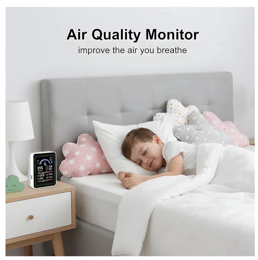 Air Quality Monitor Indoor 10 in 1 Portable Smartair Quality Tester for CO2 CO