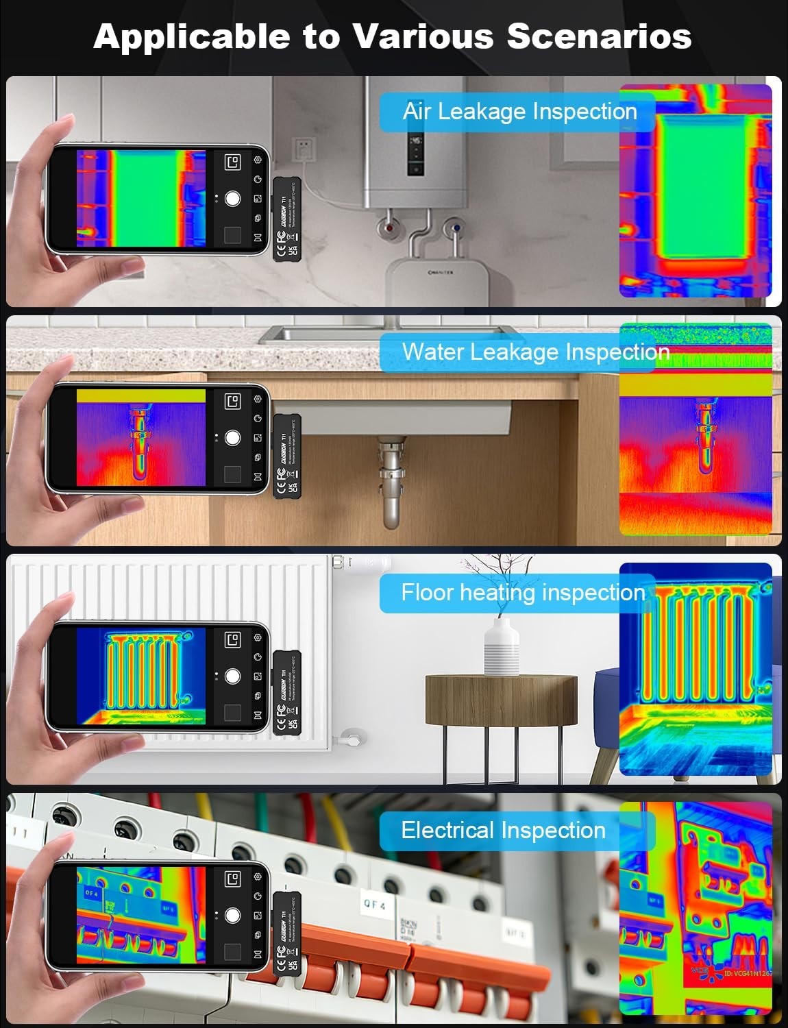 Thermal Imaging Camera Android and iOS 120 x 90 IR -20 °C – 400 °C Temperature