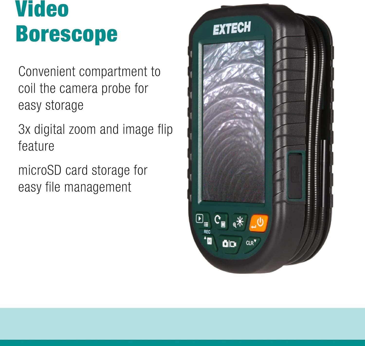 5.5mm Borescope Inspection Camera with 4.3″ LCD Monitor and Light