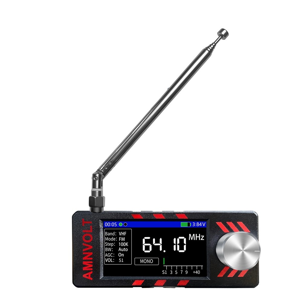 1.9 Inch Screen Full-band Radio 1W Built-in Speaker 3.5mm Audio Interface