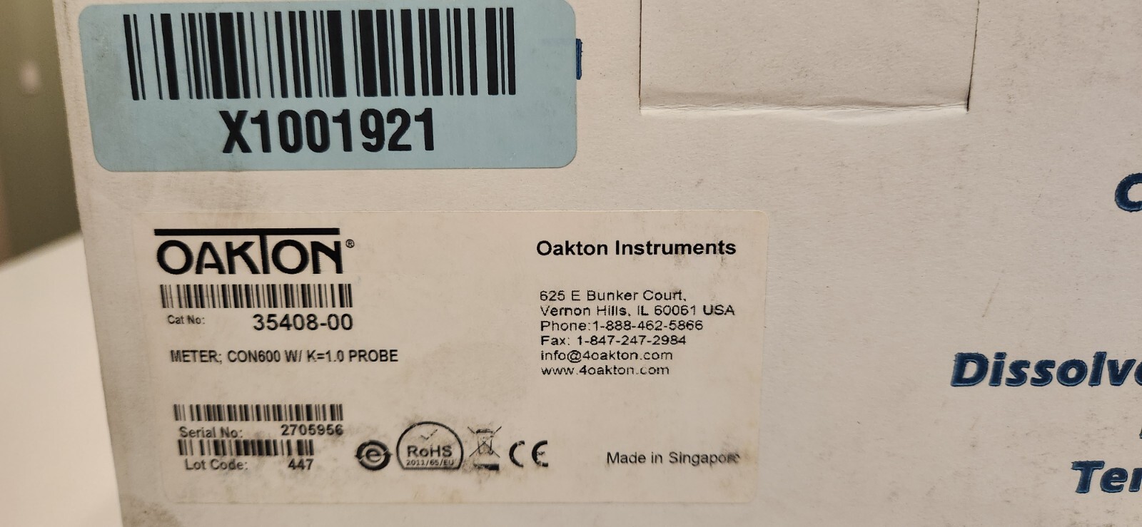 Oakton CON 600 waterproof handheld conductivity/TDS meter kit – USA Seller