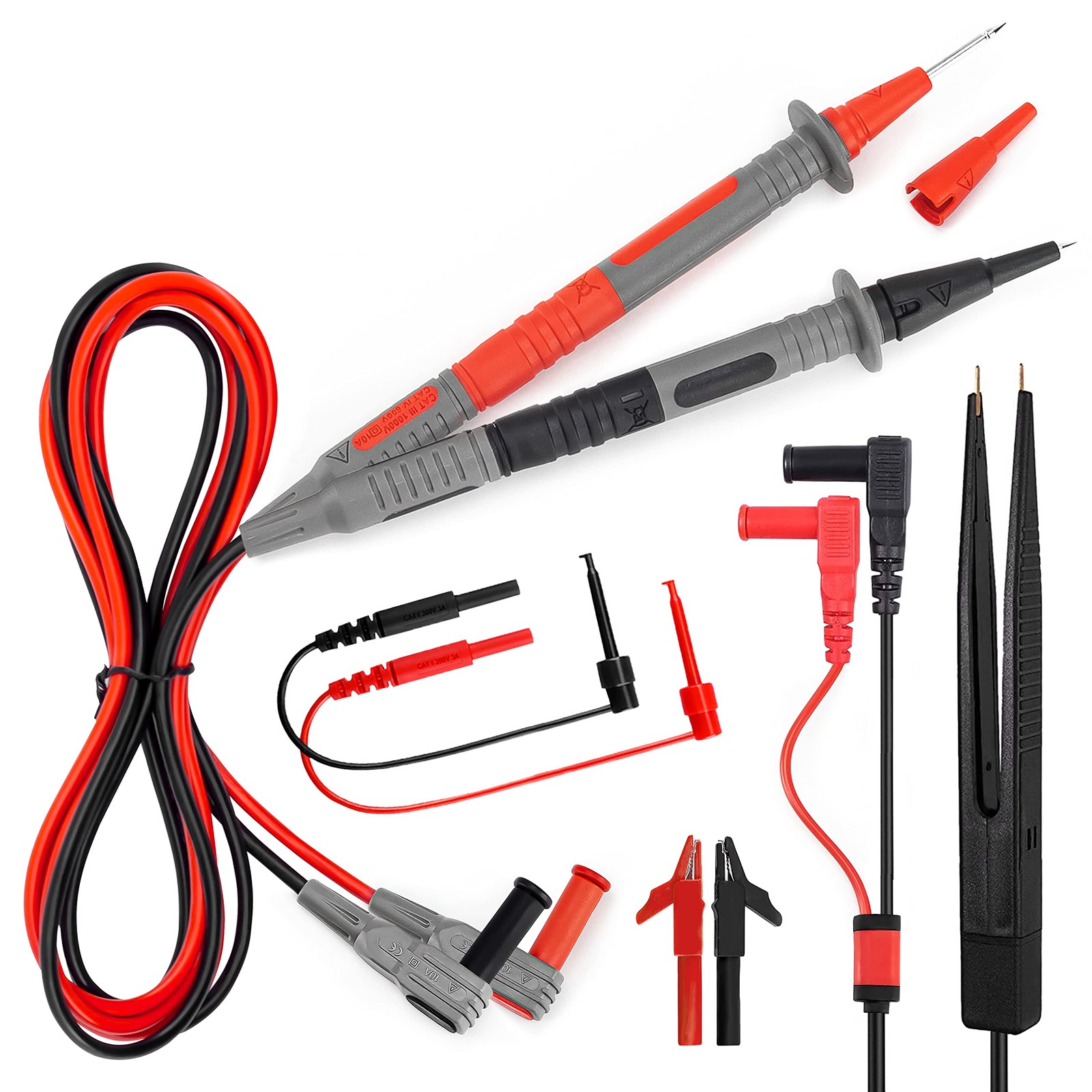 Multimeter Test Lead Set Soft Silicone Leads Kit for Fluke AstroAI INNOVA 11 PCS