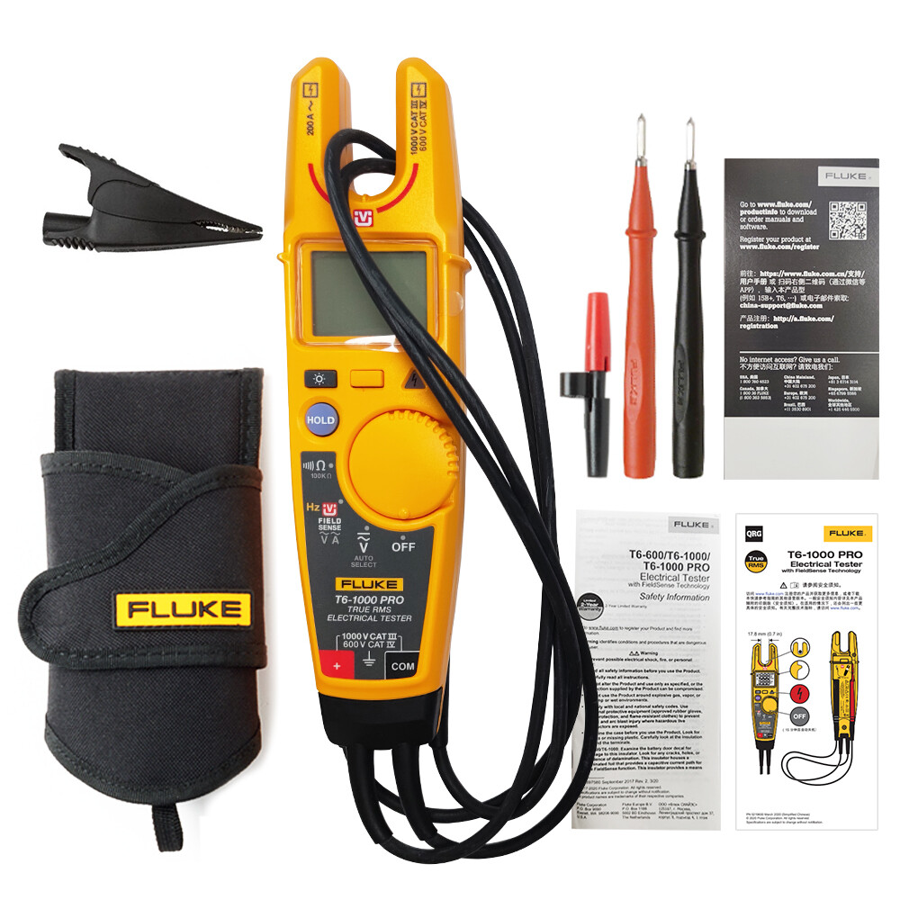 Fluke T6-1000 pro Electrical Tester Fieldsense 1000V AC/DC True RMS&Fluke case