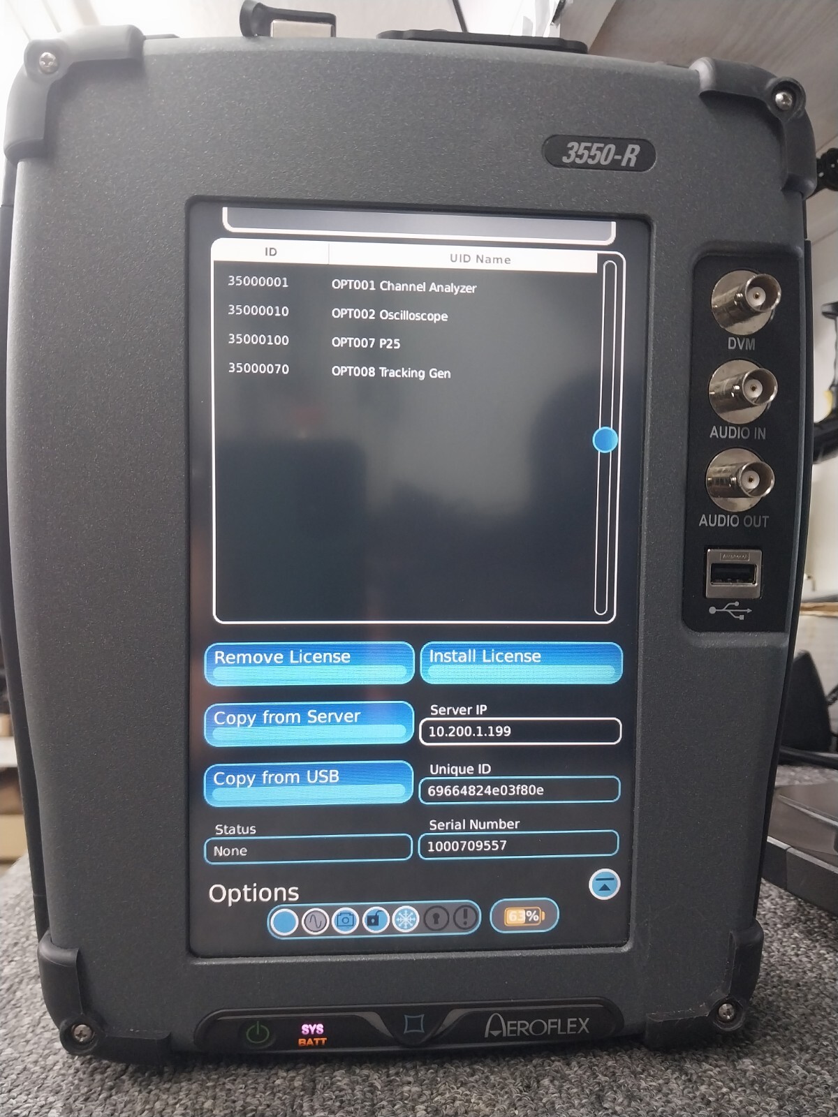 Aeroflex/Viavi 3550R Touchscreen Portable Service Monitor w/Options& Accessories