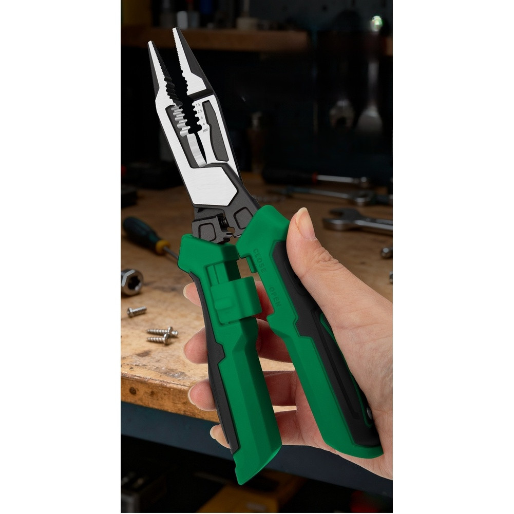 Wire Stripper Pliers with Dual Color LED Digital Display for Electricians