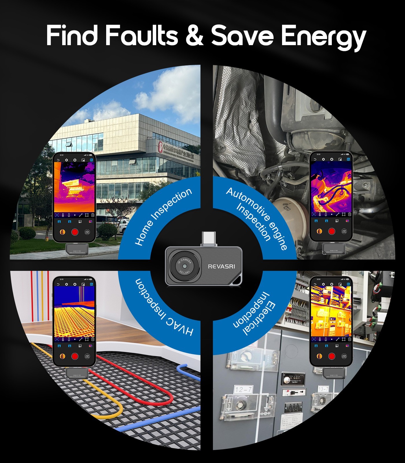 Thermal Camera for iPhone & Android, 320×240 IR Thermal Imager USB-C -4°F~842°F