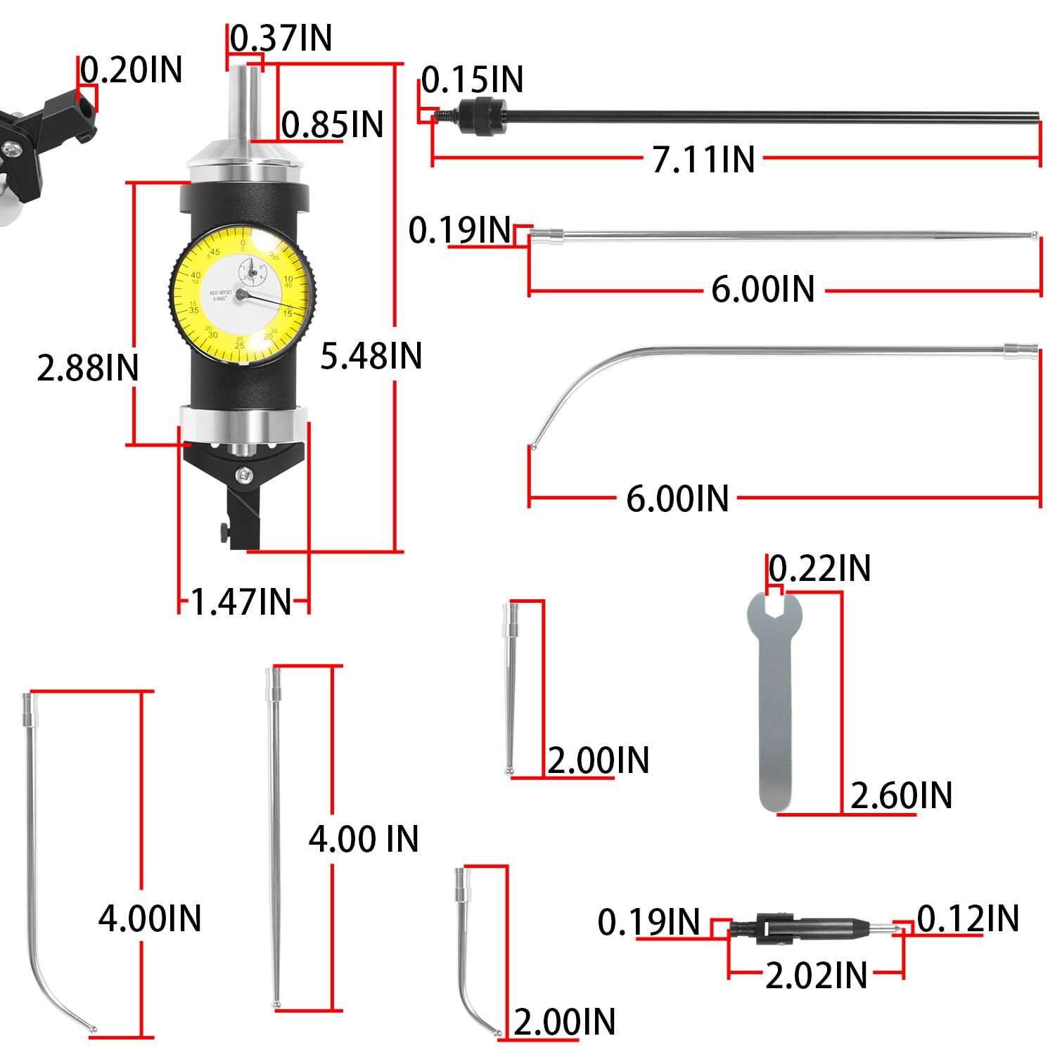 Jd21-0003 Co-Ax Indicator Milling Machine Coaxial Center Test Dial .0005”