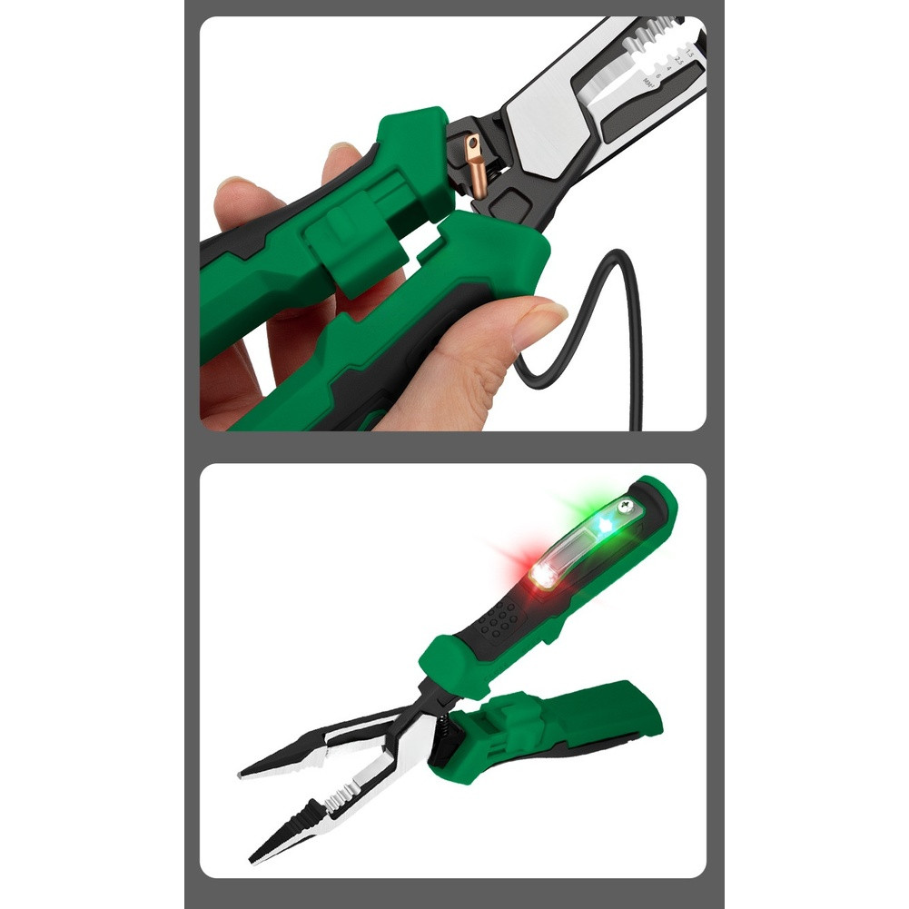 Wire Stripper Pliers with Dual Color LED Digital Display for Electricians