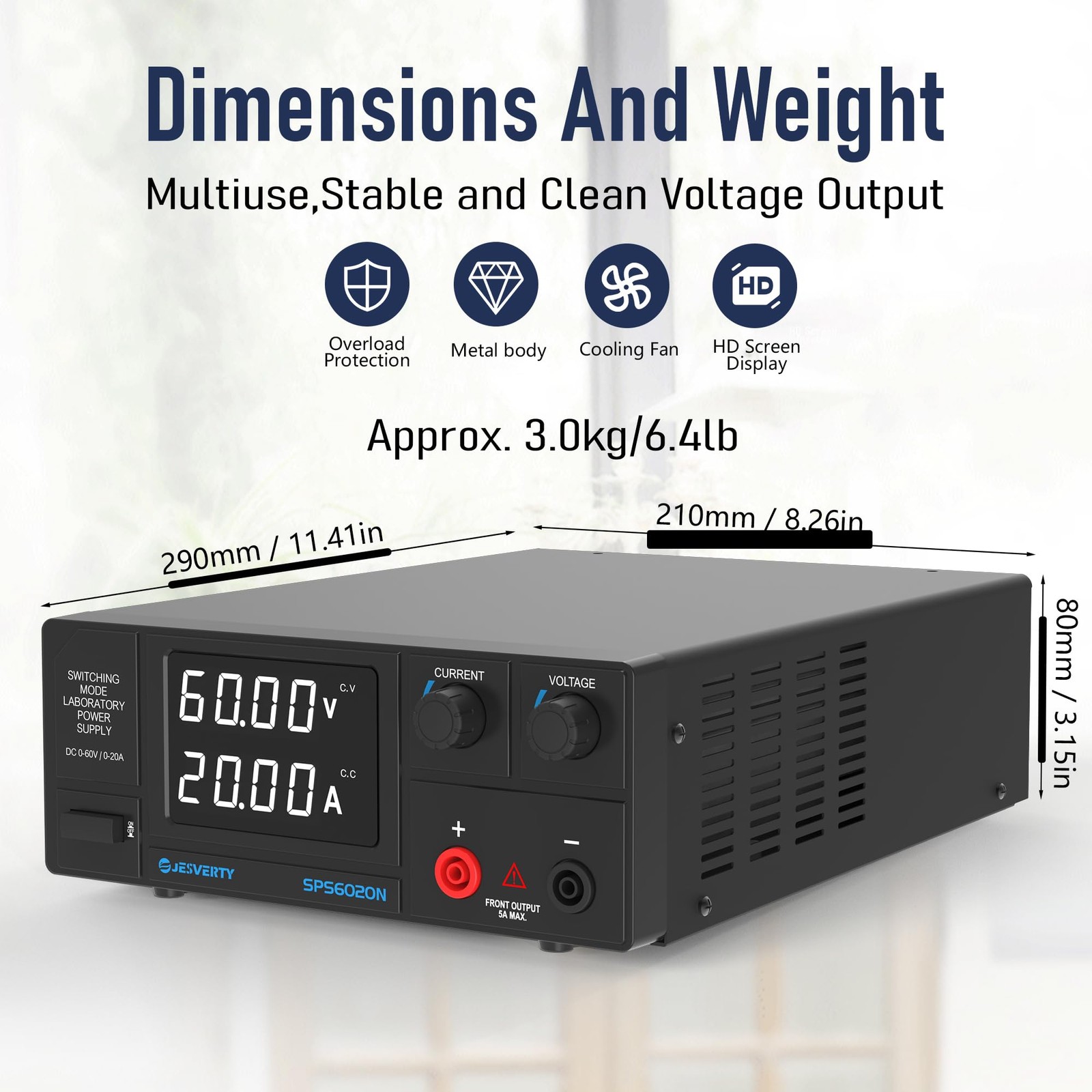 DC Power Supply Variable, 0-60V 0-20A 1200W Switching DC Regulated Bench Powe…