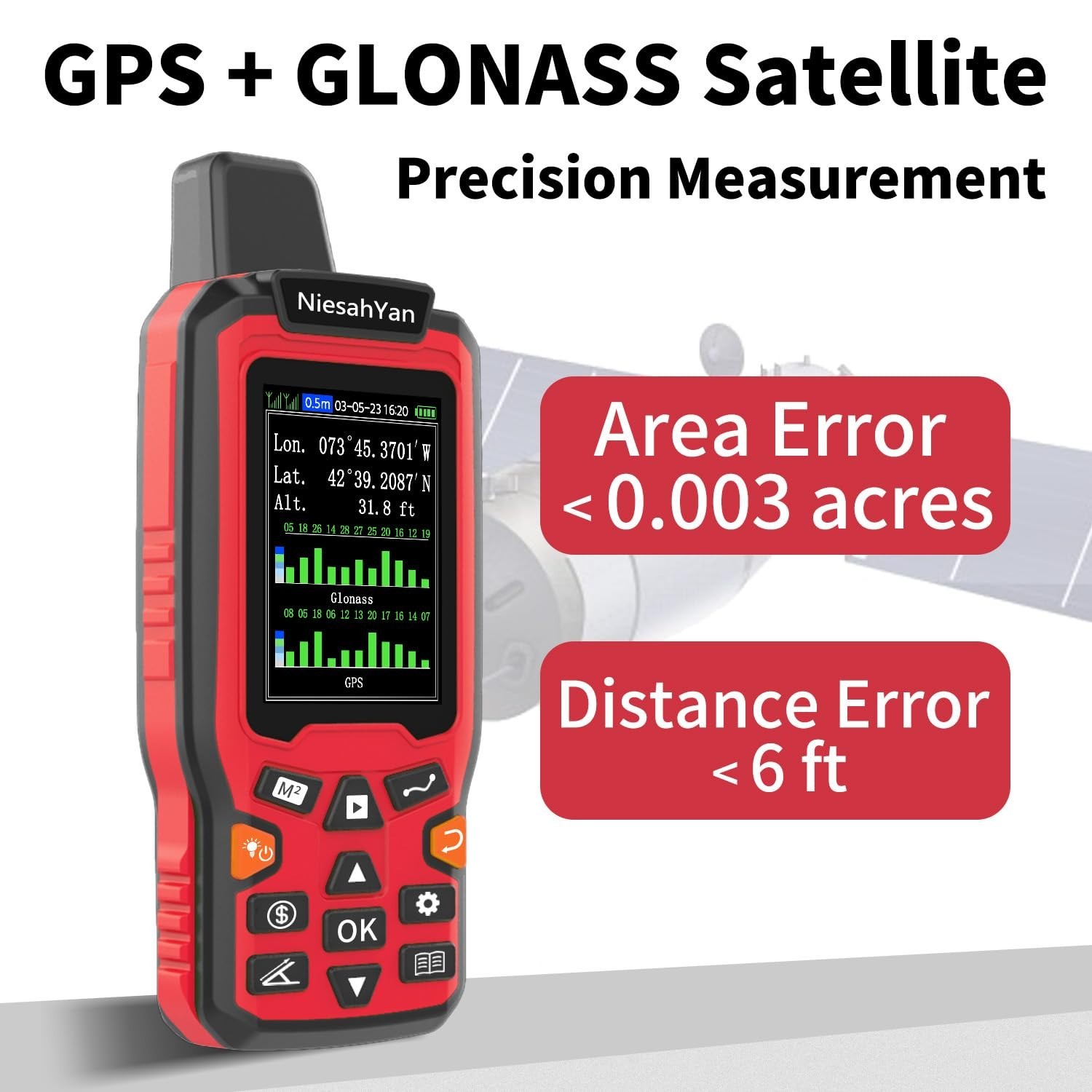 High Precision Handheld GPS for Surveying – Rugged Distance Measuring Tool for R