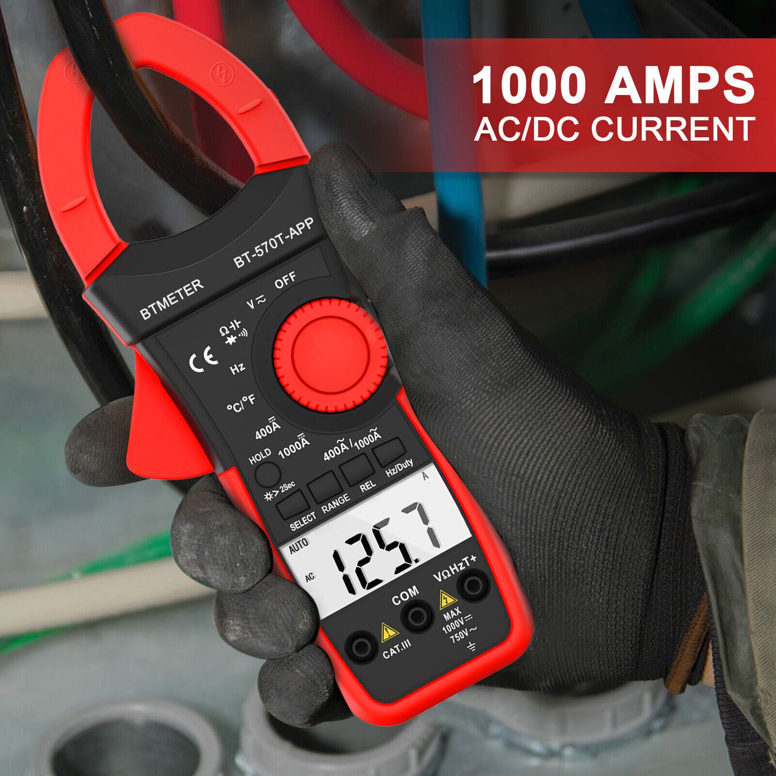 1000A AC/DC Current Amp Clamp Meter Auto Range Clamp on Ammeter Multimeter Temp