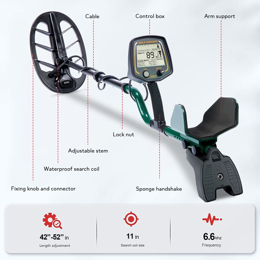 GOLDSEEKERS Metal Detector 13kHz Waterproof Coil Coinshooting Gold Prospecting