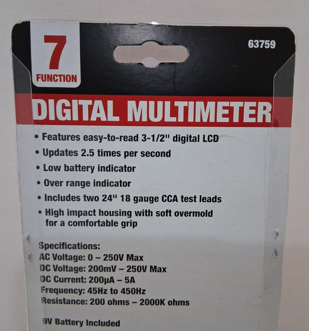 Unbranded Digital Multimeter 7 Function Test Meter New Sealed In Package