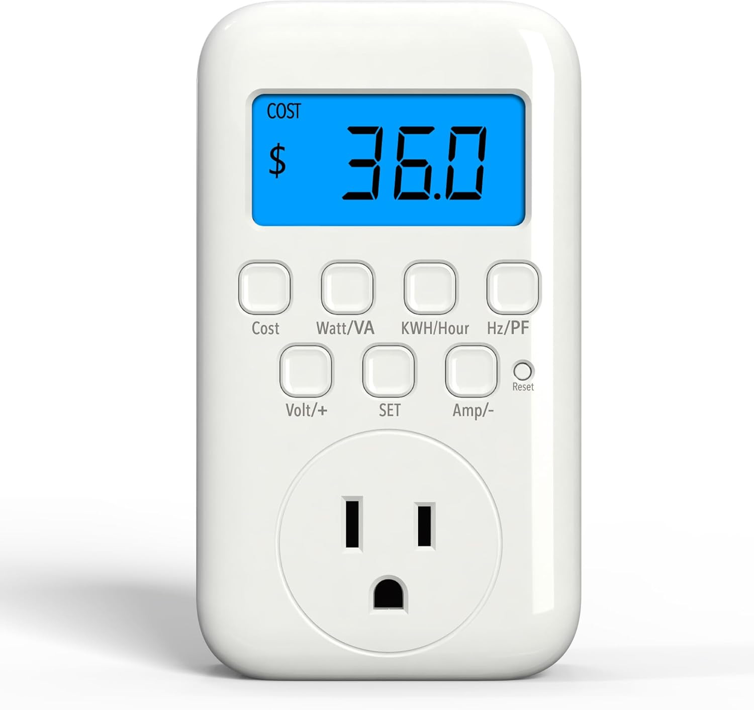 Watt Meter Plug with Backlight, Plug-In Socket Power Meter Electricity Usage Mon