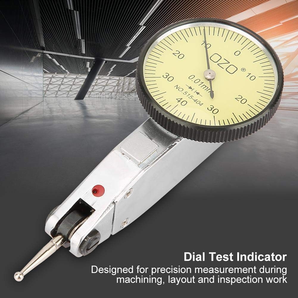 Dial Test Indicator, 0-0.8mm 0.01mm Indicator with Dovetail Clamp…