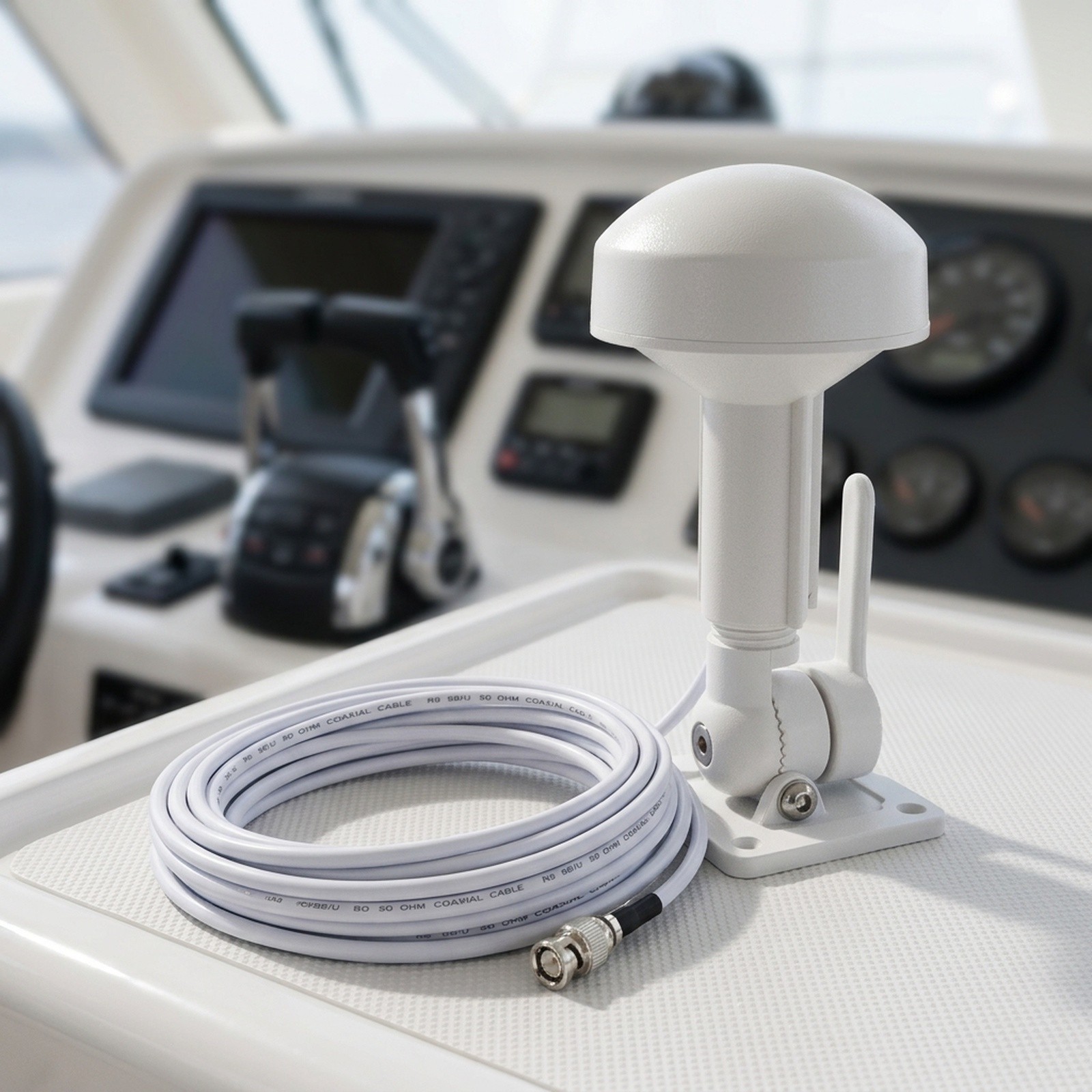 Marine GPS Antenna with TNC Male to BNC Female Adapter and 10 Meter Cable