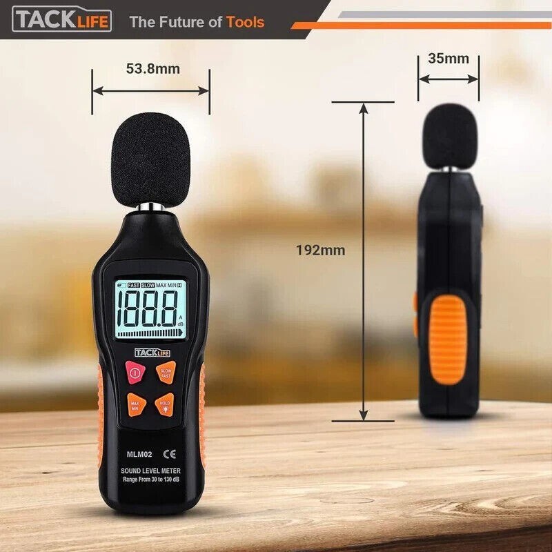 Tacklife Digital Sound Level Meter Decibel Meter 30-130dB Range SPL Pressure