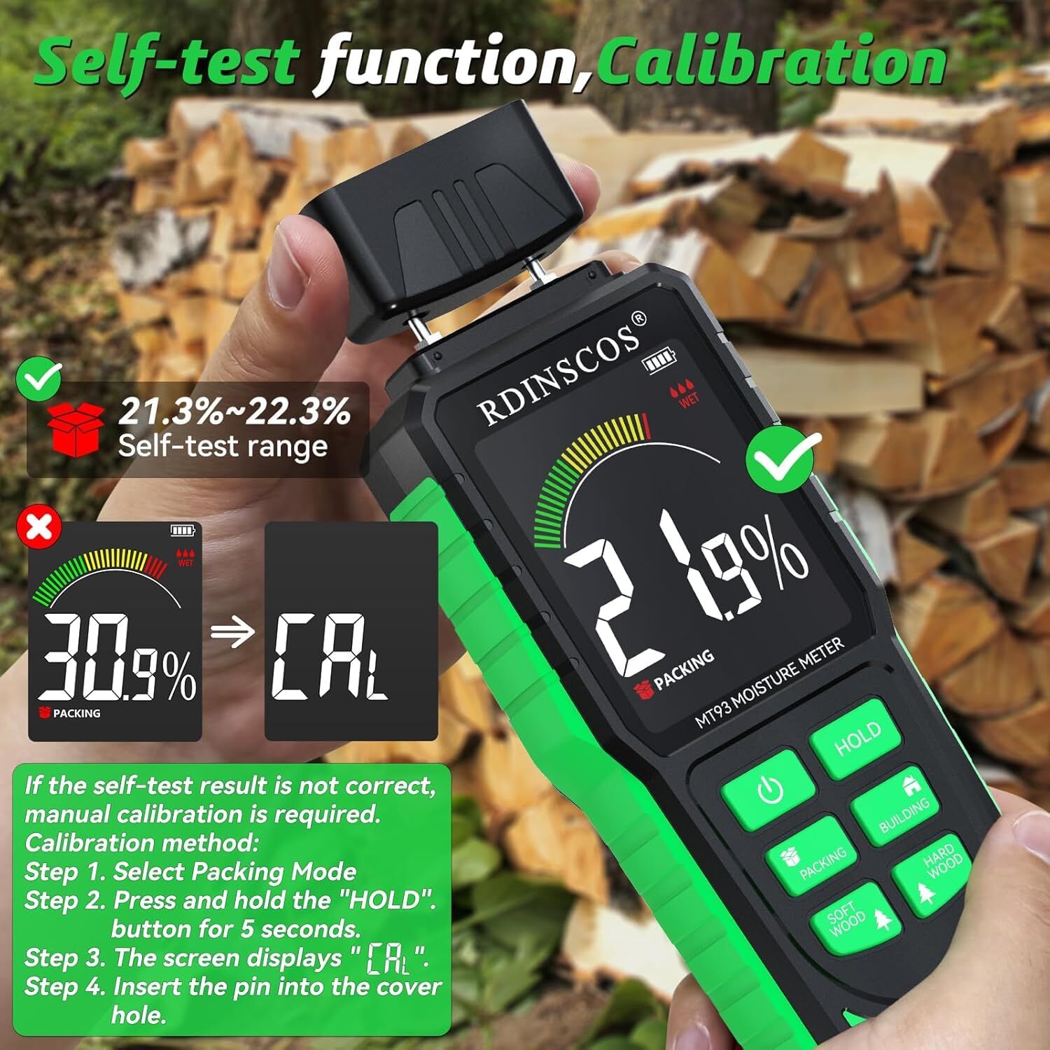 Rechargeable Wood Moisture Meter Firewood Moisture Tester Drywall Moisture De…