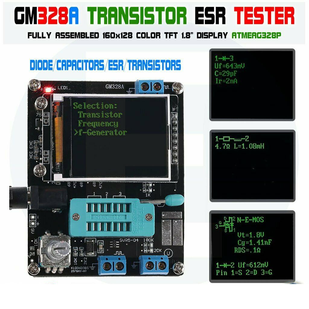 GM328A English Assembled Transistor Tester Diode Capacitance ESR ATMEAG328P