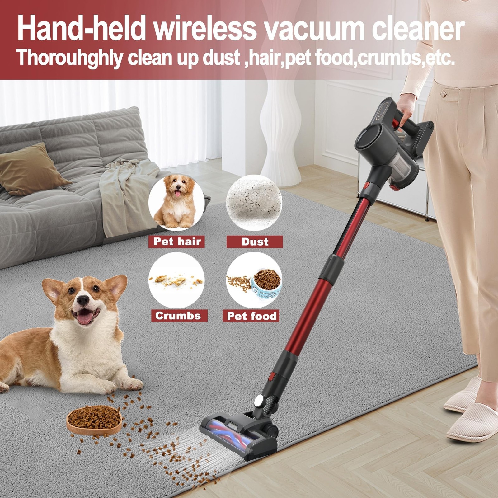 Cordless Vacuum Cleaner, Powerful Brushless Motor, 6-in-1 Lightweig… Fast Ship