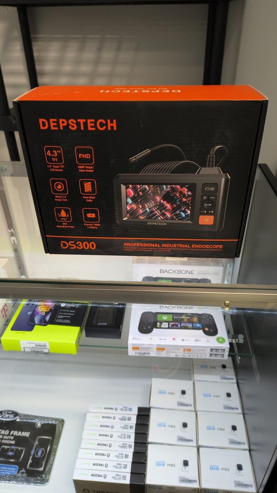 DEPSTECH Dual Lens Endoscope Camera, 1080P HD Digital Camera with Light, 4.3”