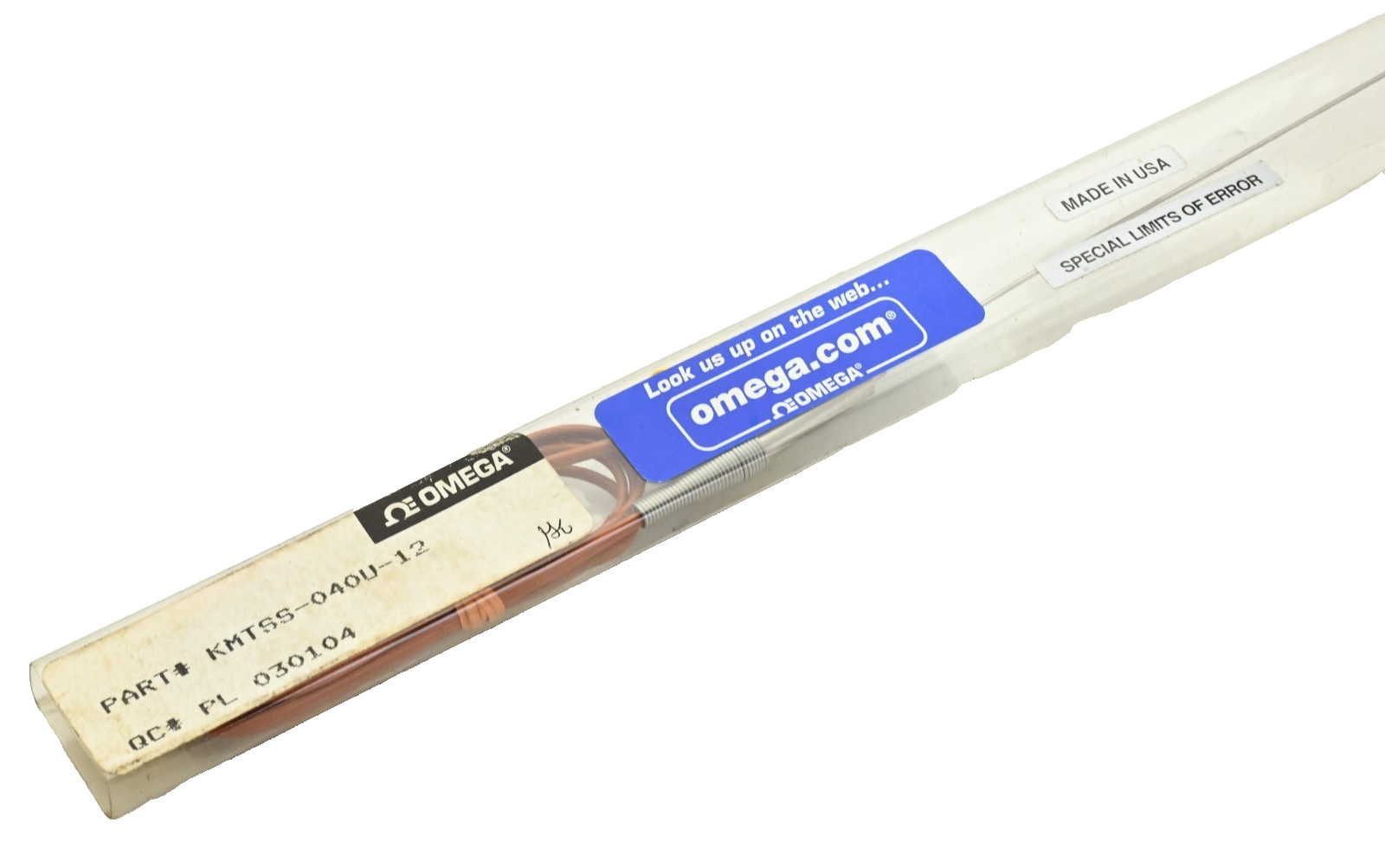 Omega KMTSS-040U-12 Type K Thermocouple Probe 12in x 1/16in SS Ungrounded