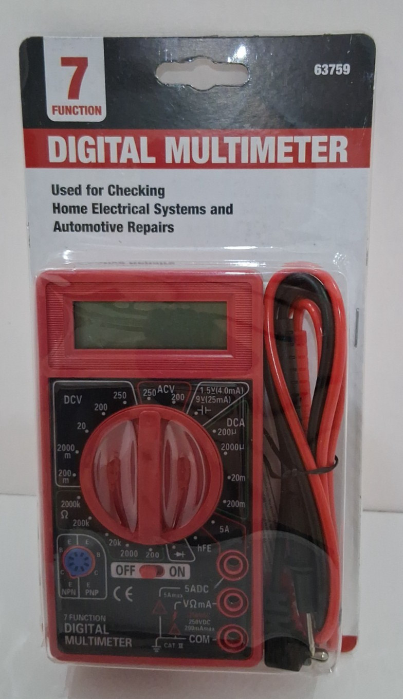 Unbranded Digital Multimeter 7 Function Test Meter New Sealed In Package