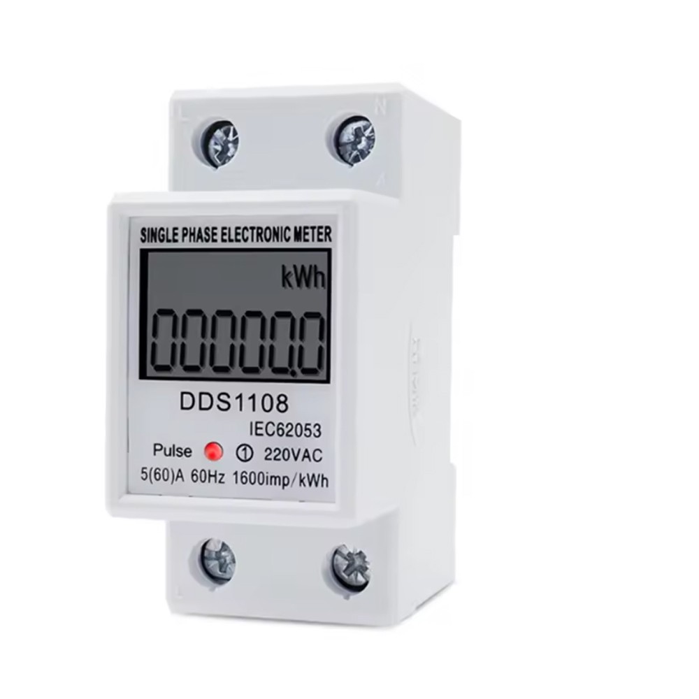 LCD Single Phase Electric Energy Meter KWH AC Digital Watt-Hour Meter 220V 60A