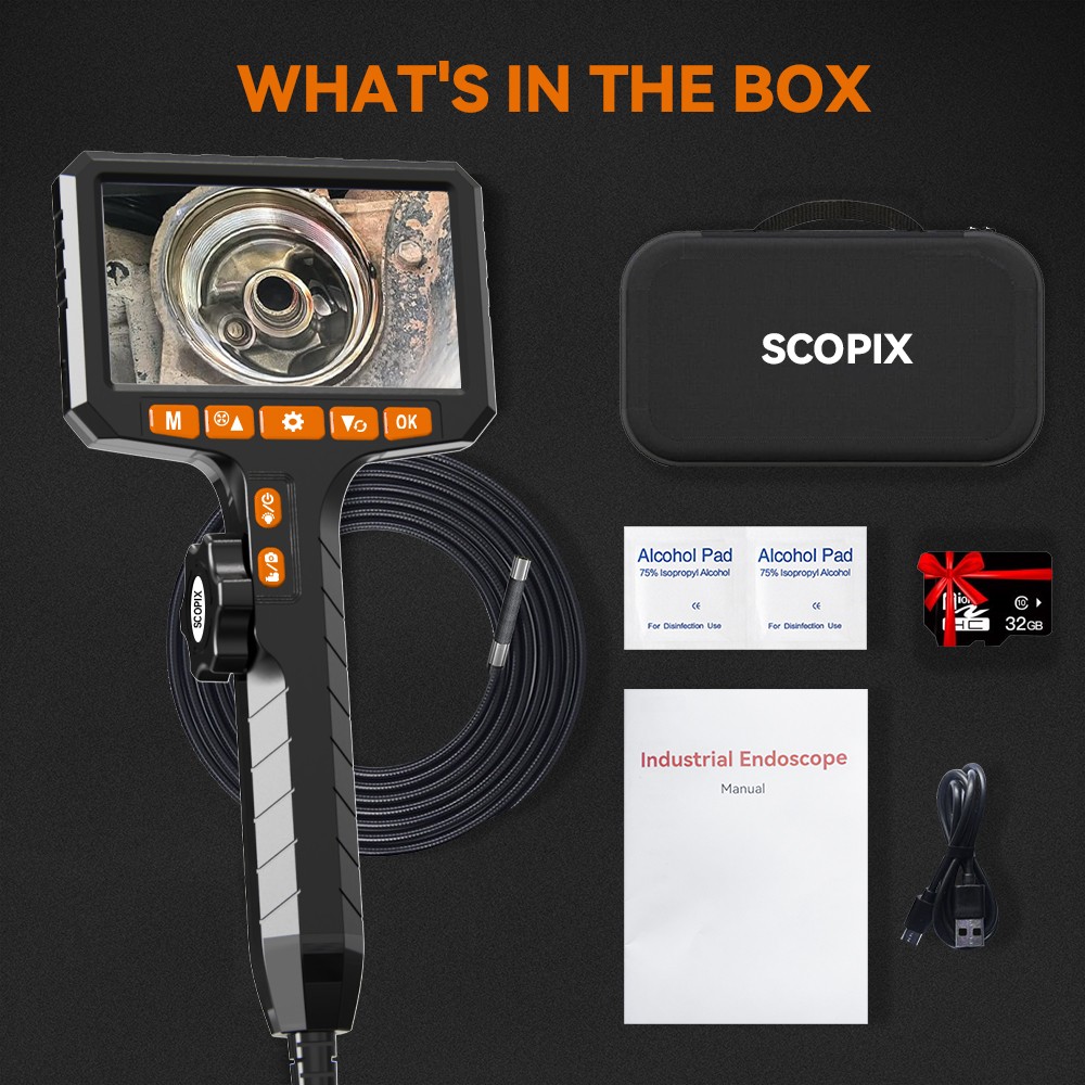 Ralcam Two-Way 210° Inspection Borescope 6mm Endoscope Camera 3.3ft Semi Rigid