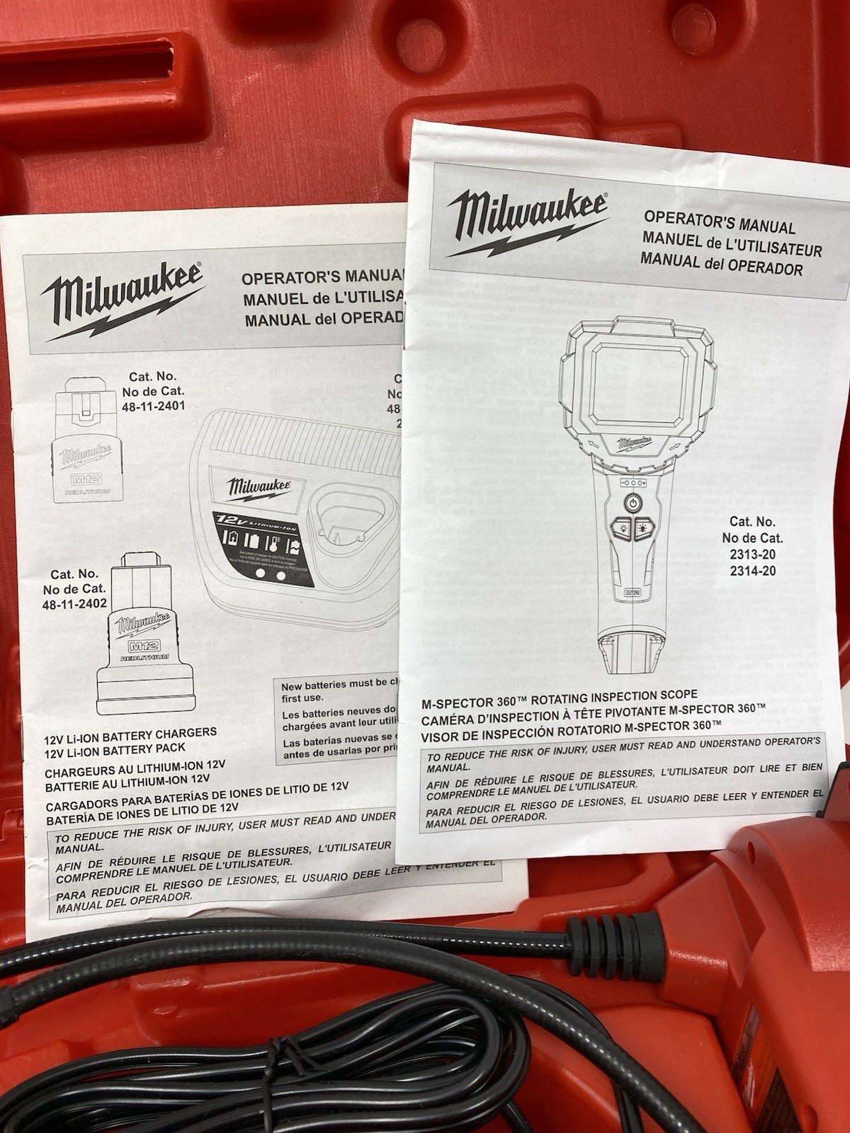 Milwaukee 2313-21 M12 Cordless Digital Inspection 360 Camera Kit & Case CLEAN!
