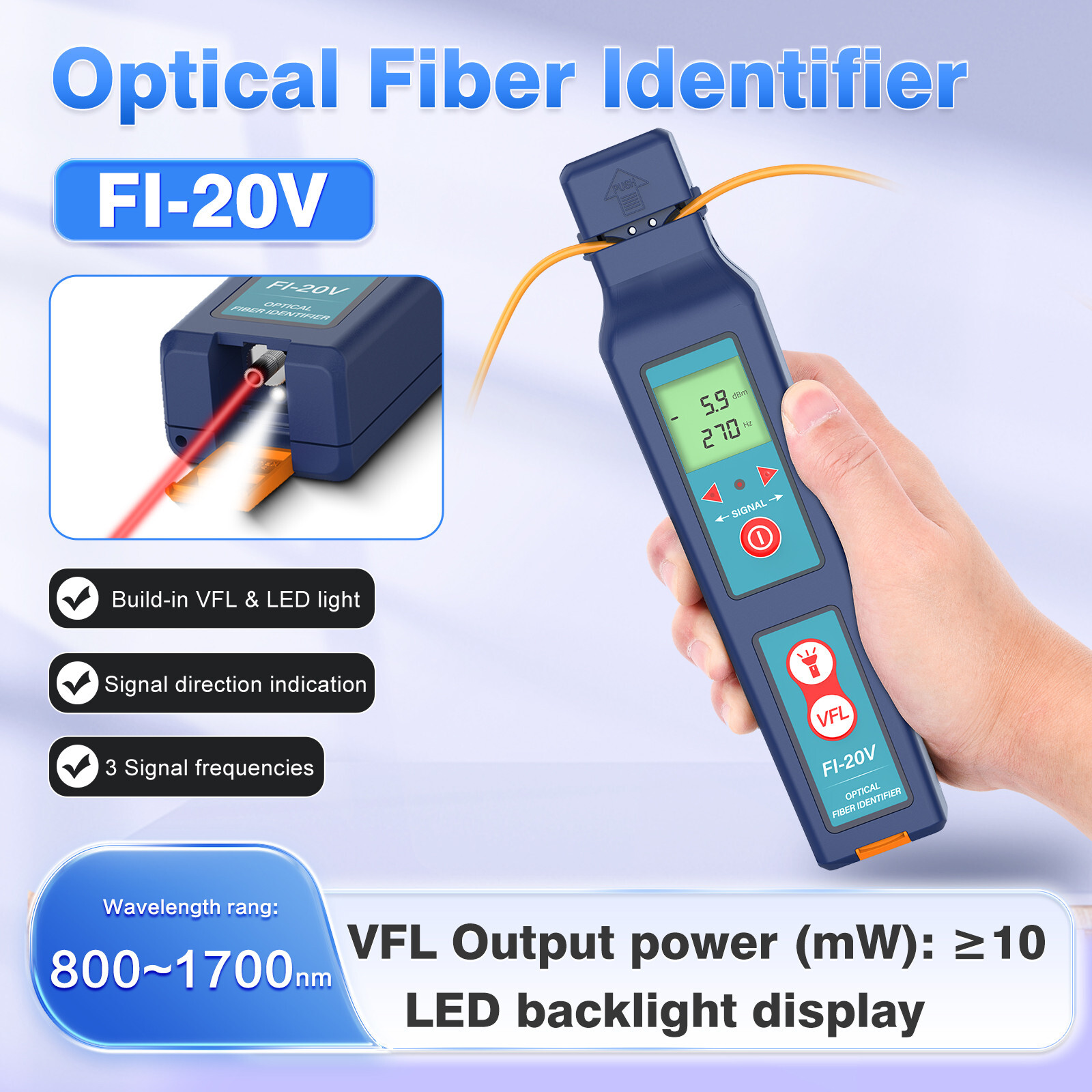 Komshine FI-20V Fiber Optic Identifier & KPN-35 PON Power Meter 1310/1490/1550nm