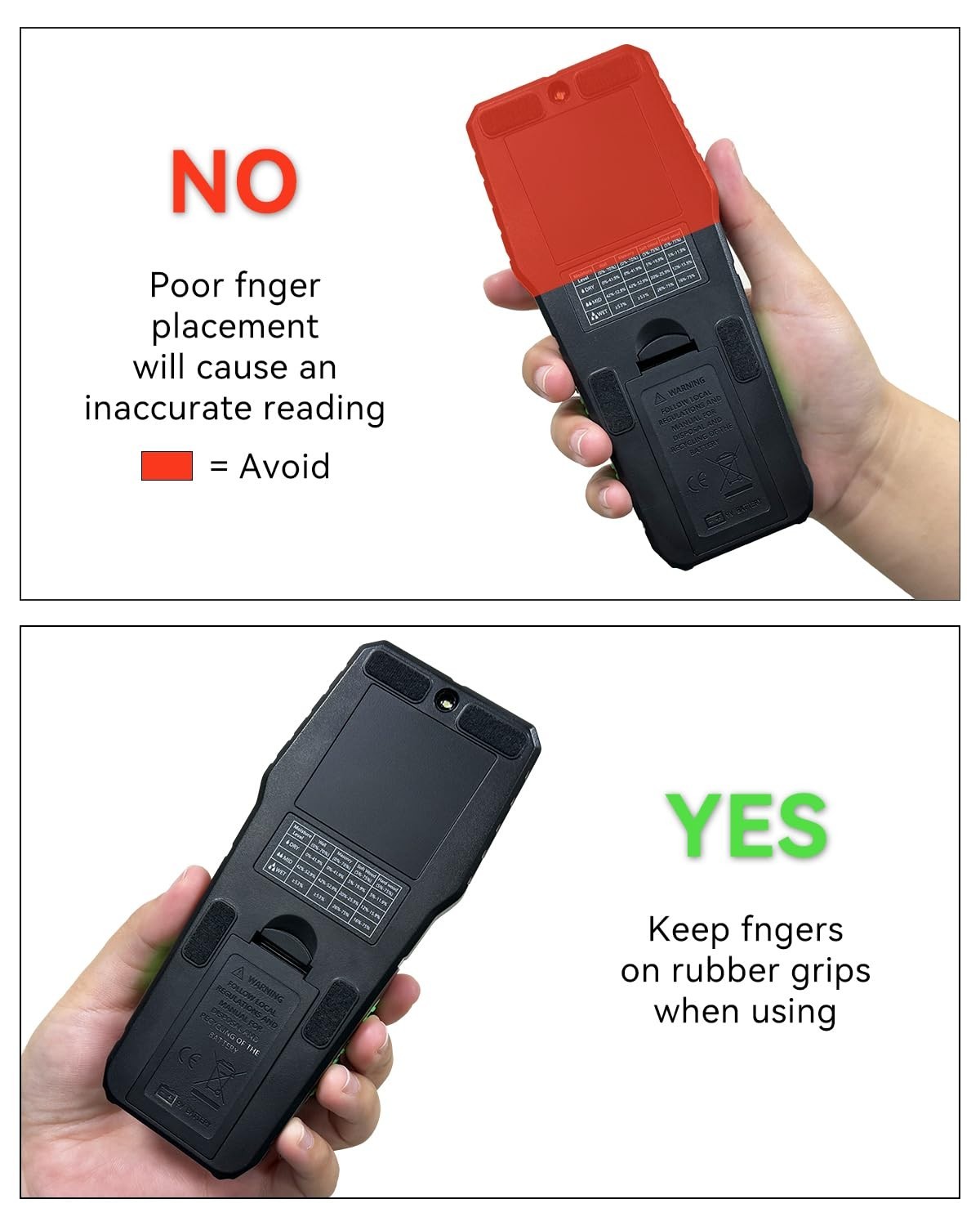 Pinless Wood Moisture Meter – Drywall, Mold & Lumber Moisture Detector with LCD