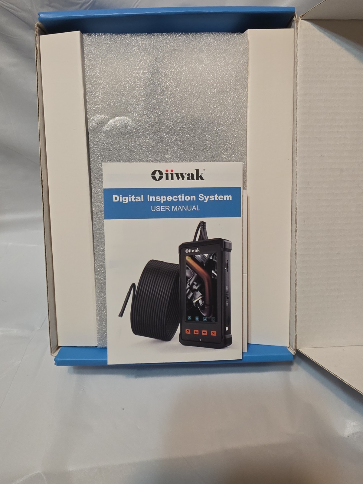 Oiiwak 360° Rotation Endoscope 15m Borescope Inspection Camera 6x Digital Zoom