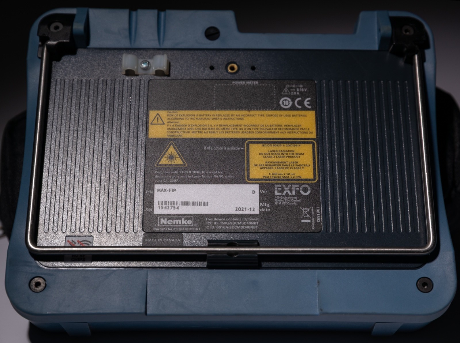 EXFO Max Tester FIP-430B Inspection Probe and MAX-FIP color touchscreen